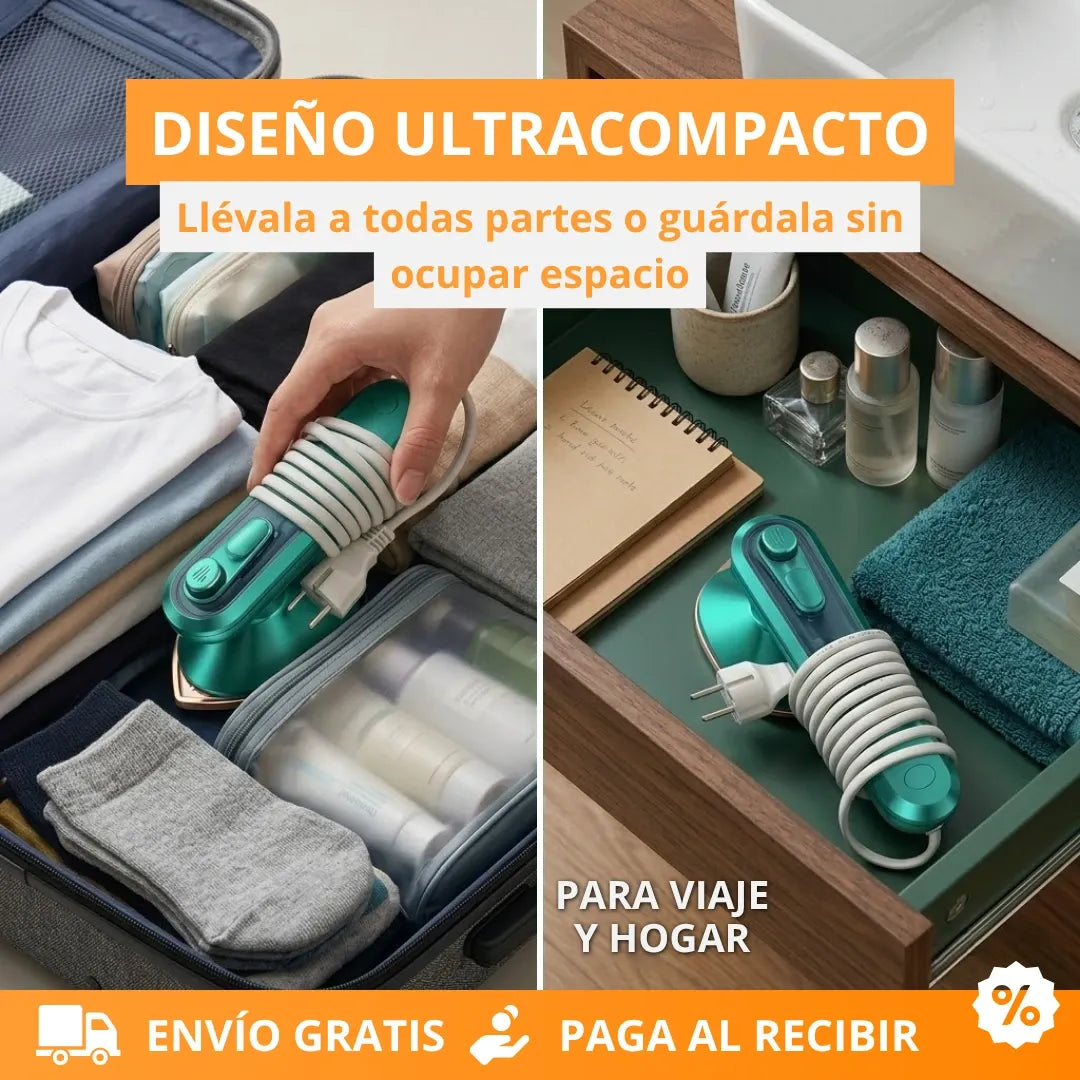 Mini Plancha a Vapor Portátil: Ropa Impecable en Segundos